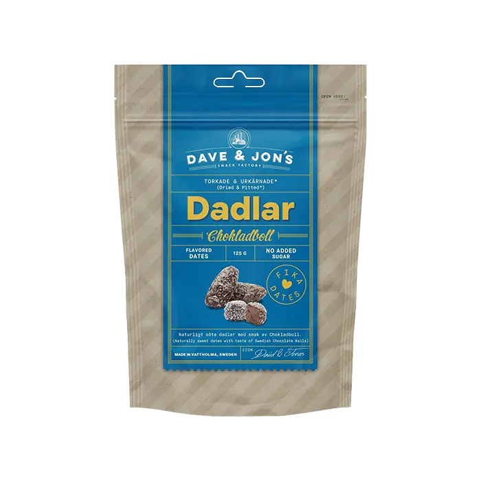 Dave & Jon's - Chokladbollar Dadlar (125g)