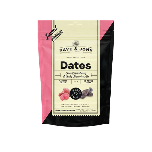 Dave & Jon's – Sour Strawberry & Salty Liquorice Dates: Limited Edition (125 g)