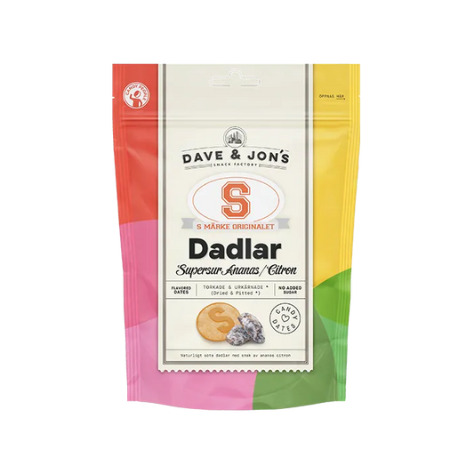 Dave & Jon's - Super Sour Pineapple/Lemon S-Märke Dates (125 g)